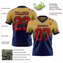 Laden Sie das Bild in den Galerie-Viewer, Custom Old Gold Red-Navy Authentic Fade Fashion Football Jersey
