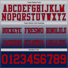 Load image into Gallery viewer, Custom Gray Red-Navy Authentic Fade Fashion Football Jersey
