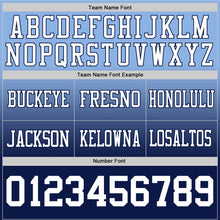Load image into Gallery viewer, Custom Light Blue White-Navy Authentic Fade Fashion Football Jersey
