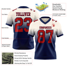 Load image into Gallery viewer, Custom Cream Red-Navy Authentic Fade Fashion Football Jersey
