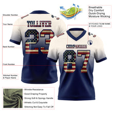 Load image into Gallery viewer, Custom Cream Vintage USA Flag-Navy Authentic Fade Fashion Football Jersey
