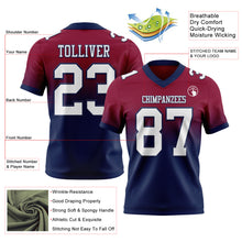 Charger l&#39;image dans la galerie, Custom Maroon White-Navy Mesh Authentic Fade Fashion Football Jersey
