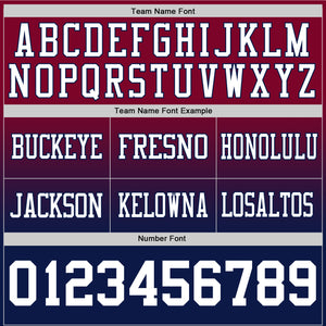 Custom Maroon White-Navy Mesh Authentic Fade Fashion Football Jersey