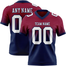 Charger l&#39;image dans la galerie, Custom Maroon White-Navy Mesh Authentic Fade Fashion Football Jersey
