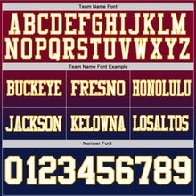 Charger l&#39;image dans la galerie, Custom Maroon White Navy-Gold Mesh Authentic Fade Fashion Football Jersey
