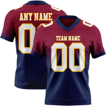 Charger l&#39;image dans la galerie, Custom Maroon White Navy-Gold Mesh Authentic Fade Fashion Football Jersey
