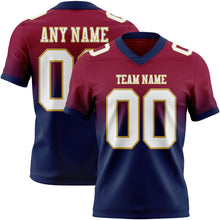 Charger l&#39;image dans la galerie, Custom Maroon White Navy-Old Gold Mesh Authentic Fade Fashion Football Jersey
