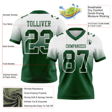 Load image into Gallery viewer, Custom White Green Authentic Fade Fashion Football Jersey
