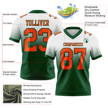 Load image into Gallery viewer, Custom White Orange-Green Mesh Authentic Fade Fashion Football Jersey
