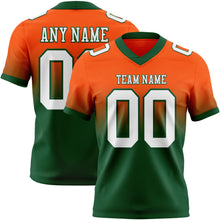 Load image into Gallery viewer, Custom Orange White-Green Authentic Fade Fashion Football Jersey
