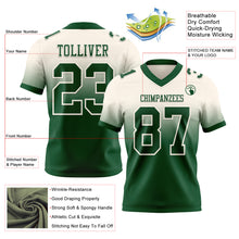 Load image into Gallery viewer, Custom Cream Green Authentic Fade Fashion Football Jersey
