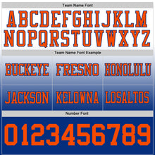 Load image into Gallery viewer, Custom White Orange-Royal Mesh Authentic Fade Fashion Football Jersey
