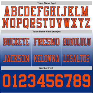 Custom White Orange-Royal Mesh Authentic Fade Fashion Football Jersey