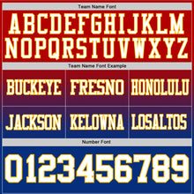 Load image into Gallery viewer, Custom Red White Royal-Gold Authentic Fade Fashion Football Jersey
