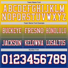 Загрузить изображение в средство просмотра галереи, Custom Yellow White Royal-Red Authentic Fade Fashion Football Jersey
