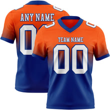 Load image into Gallery viewer, Custom Orange White-Royal Authentic Fade Fashion Football Jersey
