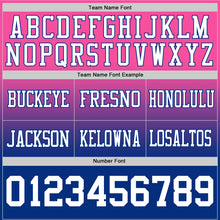 Load image into Gallery viewer, Custom Pink White-Royal Authentic Fade Fashion Football Jersey
