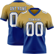 Laden Sie das Bild in den Galerie-Viewer, Custom Old Gold White-Royal Authentic Fade Fashion Football Jersey
