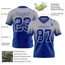 Charger l&#39;image dans la galerie, Custom Gray Royal-White Authentic Fade Fashion Football Jersey
