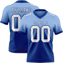 Load image into Gallery viewer, Custom Light Blue White-Royal Authentic Fade Fashion Football Jersey
