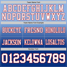 Load image into Gallery viewer, Custom Light Blue White Royal-Red Authentic Fade Fashion Football Jersey
