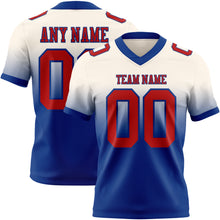 Load image into Gallery viewer, Custom Cream Red-Royal Authentic Fade Fashion Football Jersey

