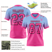Load image into Gallery viewer, Custom Light Blue Pink-Black Authentic Fade Fashion Football Jersey
