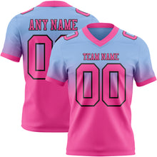 Load image into Gallery viewer, Custom Light Blue Pink-Black Authentic Fade Fashion Football Jersey
