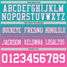 Load image into Gallery viewer, Custom Aqua White-Pink Authentic Fade Fashion Football Jersey
