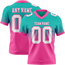 Load image into Gallery viewer, Custom Aqua White-Pink Authentic Fade Fashion Football Jersey
