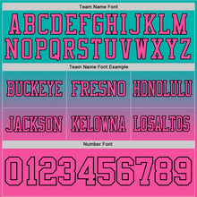 Load image into Gallery viewer, Custom Aqua Pink-Black Authentic Fade Fashion Football Jersey
