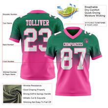 Load image into Gallery viewer, Custom Kelly Green White-Pink Authentic Fade Fashion Football Jersey
