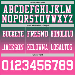 Custom Kelly Green White-Pink Authentic Fade Fashion Football Jersey
