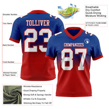 Load image into Gallery viewer, Custom Royal White-Red Authentic Fade Fashion Football Jersey
