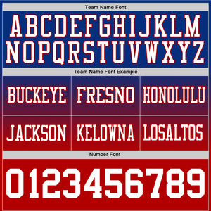 Custom Royal White-Red Authentic Fade Fashion Football Jersey