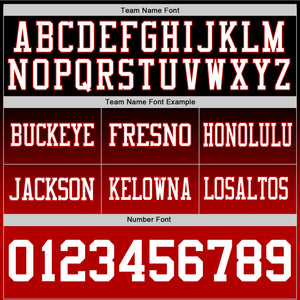 Custom Black White-Red Authentic Fade Fashion Football Jersey