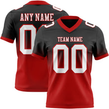 Load image into Gallery viewer, Custom Black White-Red Authentic Fade Fashion Football Jersey
