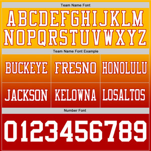 Custom Gold White-Red Authentic Fade Fashion Football Jersey