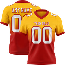 Laden Sie das Bild in den Galerie-Viewer, Custom Gold White-Red Authentic Fade Fashion Football Jersey
