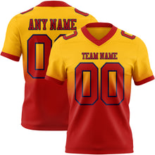 Загрузить изображение в средство просмотра галереи, Custom Gold Red-Navy Authentic Fade Fashion Football Jersey
