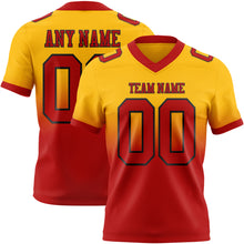 Laden Sie das Bild in den Galerie-Viewer, Custom Gold Red-Black Authentic Fade Fashion Football Jersey
