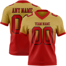 Load image into Gallery viewer, Custom Old Gold White-Black Authentic Fade Fashion Football Jersey
