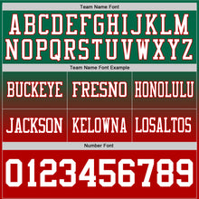Load image into Gallery viewer, Custom Kelly Green White-Red Authentic Fade Fashion Football Jersey
