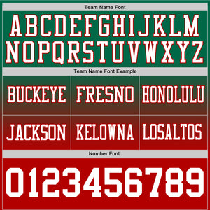 Custom Kelly Green White-Red Authentic Fade Fashion Football Jersey