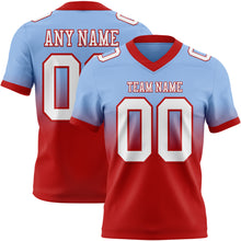 Load image into Gallery viewer, Custom Light Blue White-Red Authentic Fade Fashion Football Jersey
