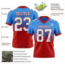 Загрузить изображение в средство просмотра галереи, Custom Powder Blue White-Red Authentic Fade Fashion Football Jersey
