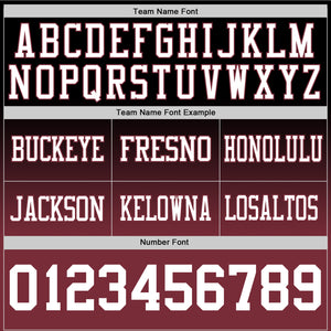 Custom Black White-Burgundy Authentic Fade Fashion Football Jersey