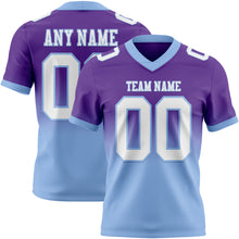 Load image into Gallery viewer, Custom Purple White-Light Blue Authentic Fade Fashion Football Jersey
