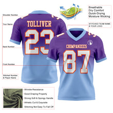 Charger l&#39;image dans la galerie, Custom Purple White Light Blue-Orange Authentic Fade Fashion Football Jersey
