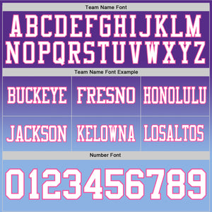 Custom Purple White Light Blue-Pink Authentic Fade Fashion Football Jersey